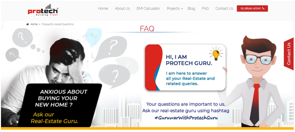 FAQ of Protech Website